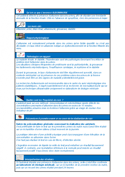 Autotest Albuminurie