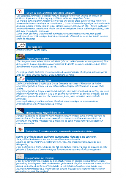 Autotest Infection urinaire