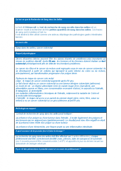 Sang dans les selles