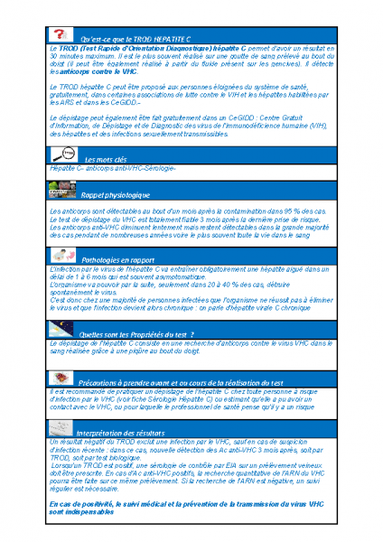 TROD Hépatite C